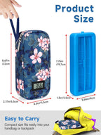 YOUSHARES Insulin Cooler Travel Case for Pen & Vials, Temperature Display Diabetic Medication Cooling Bag with Protective Ice Brick, TSA Approved Refrigerated Diabetes Supplies Carrying Organizer