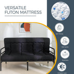 MAXYOYO 6" Extra Thick Japanese Floor Mattress Futon Mattress, Foldable Tatami Pad for Adults, Roll Up Floor Mat for Living Room Guest Room RV, Black, Full