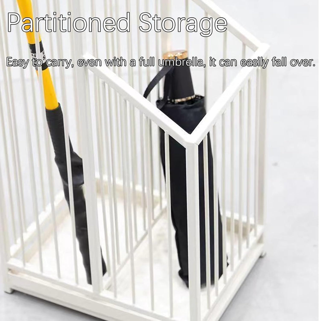 Indoor Metal Umbrella Stand，Umbrella Storage，Tall Metal Standing Umbrella Holder，Umbrella Holder for entryway，for Hotel，Offices，Home，Commercial(Gold,40 * 25 * 62cm/16 * 8 * 24.4in)