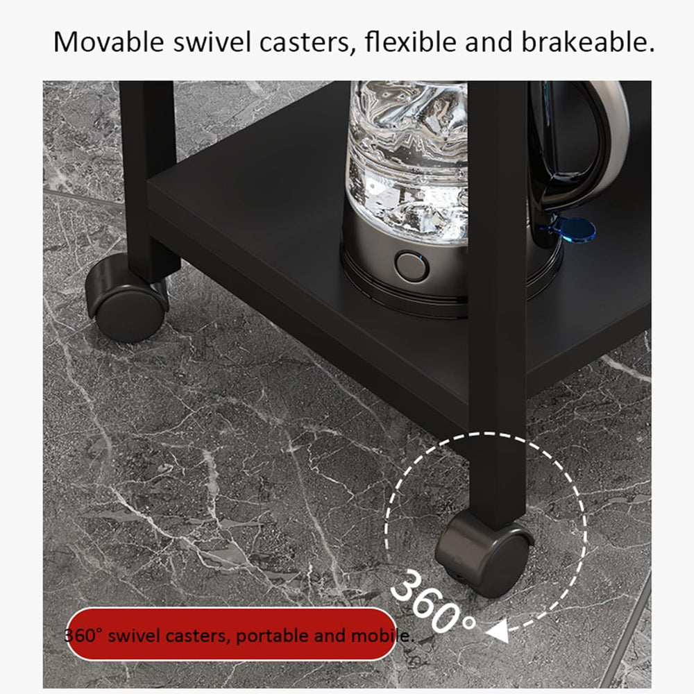 360° Rotating Small Side Table with Storage Rack, Movable Coffee Table with R...