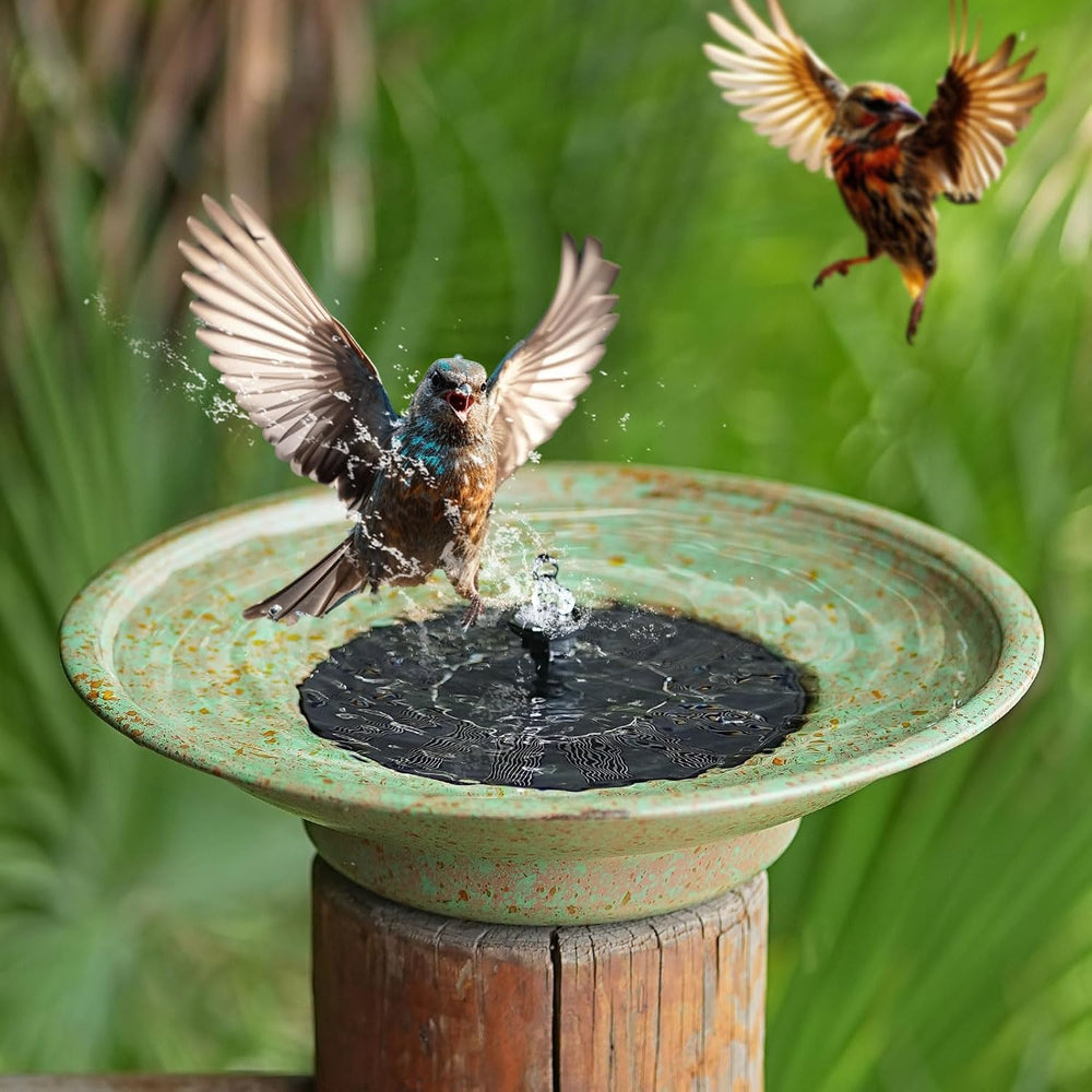 Solar Fountain Bird Bath, Metal Bird Bath Bubbler,Bird Bath Bowl