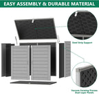 Uhomepro 4.6 Ft. X 4.1 Ft Outdoor Horizontal Storage Shed, Resin Storage Shed with Double Lockable Doors, Ideal for Garbage Can Storage and Garden Tools, Strong Water Resistance