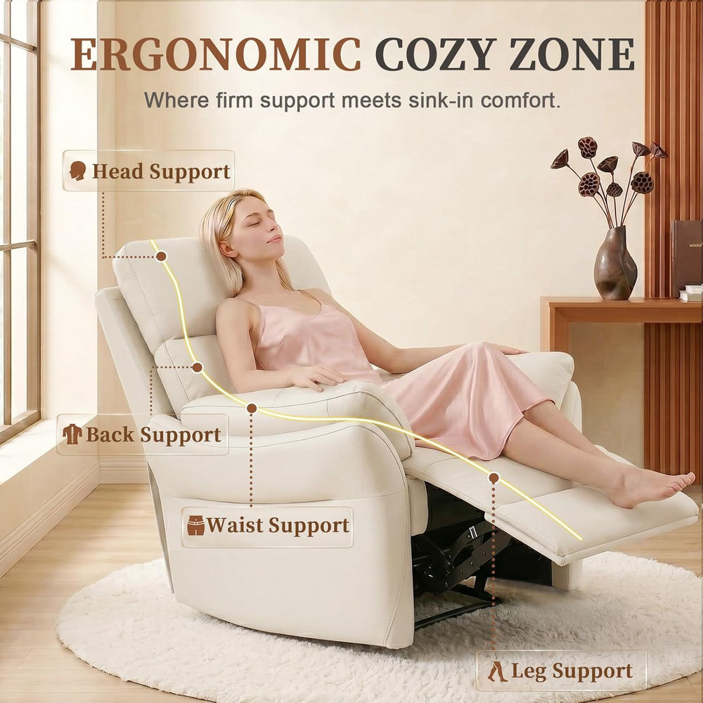 AIRSKY Genuine Leather Recliner Chair for Adults