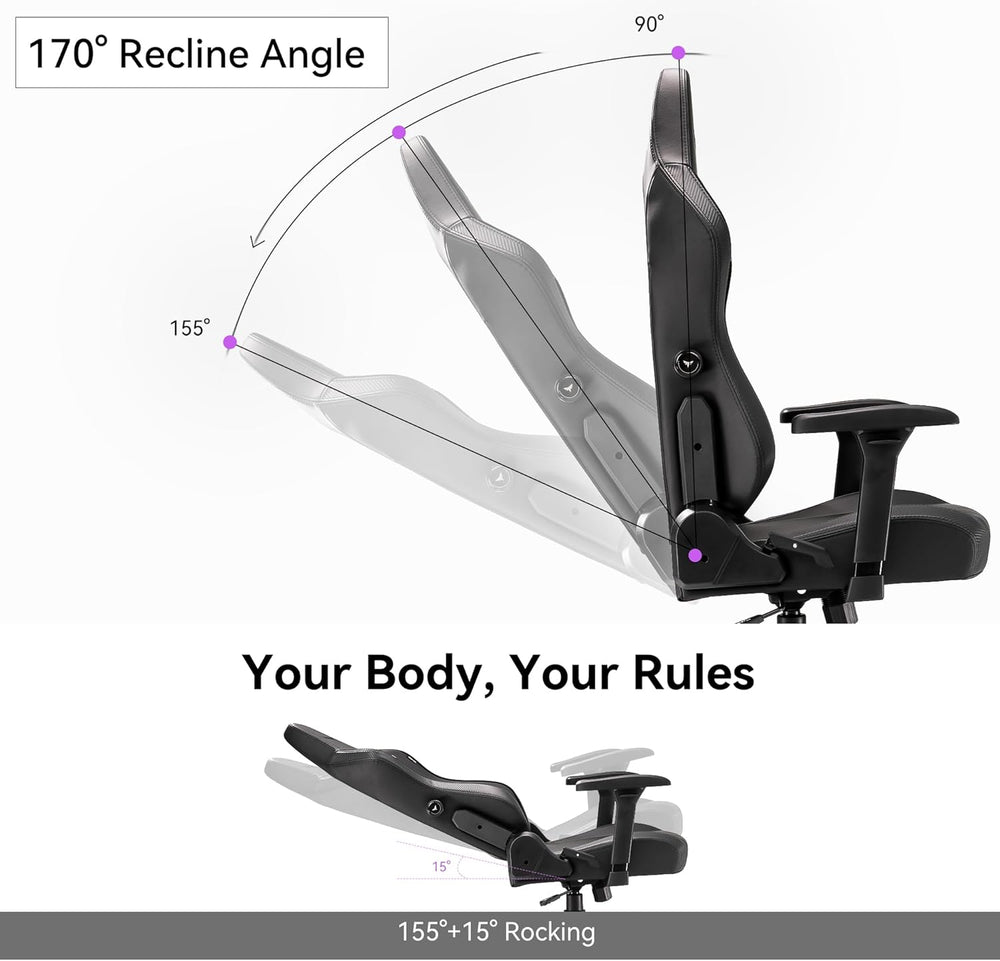 Gaming Chair - High Back Ergonomic Computer Chair with Lumbar Support, Video ...