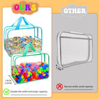 8 Packs 8 Colors Large Toy Storage Bags, Reusable Clear PVC Board Game Storage, Toy Organizers and Storage Bags with Zipper for Building Blocks, Puzzle and Handmade Accessories, Clear Toiletry Bag