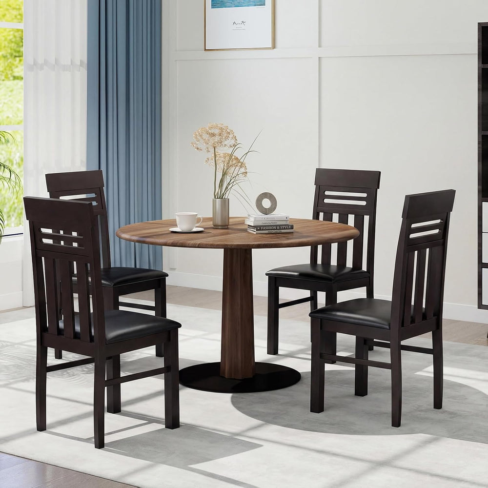 Giantex Wooden Dining Chairs Set of 4, High Back Dining Room Chairs with Padd...