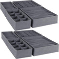 Dresser Drawer Organizer 8 Pack Clothes Underwear Sock Storage Dark Gray Drawer Dividers Grey Foldable Closet Organizer Storage Box Dresser Drawer Organizers