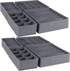 Dresser Drawer Organizer 8 Pack Clothes Underwear Sock Storage Dark Gray Drawer Dividers Grey Foldable Closet Organizer Storage Box Dresser Drawer Organizers