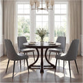 Modern Dining Chairs Set of 4, Faux Leather Upholstered Dining Room Chair Kitchen Chairs Dinner Side Chair with Curved Back and Metal Legs for Kitchen, Dining Room, Living Room, Grey