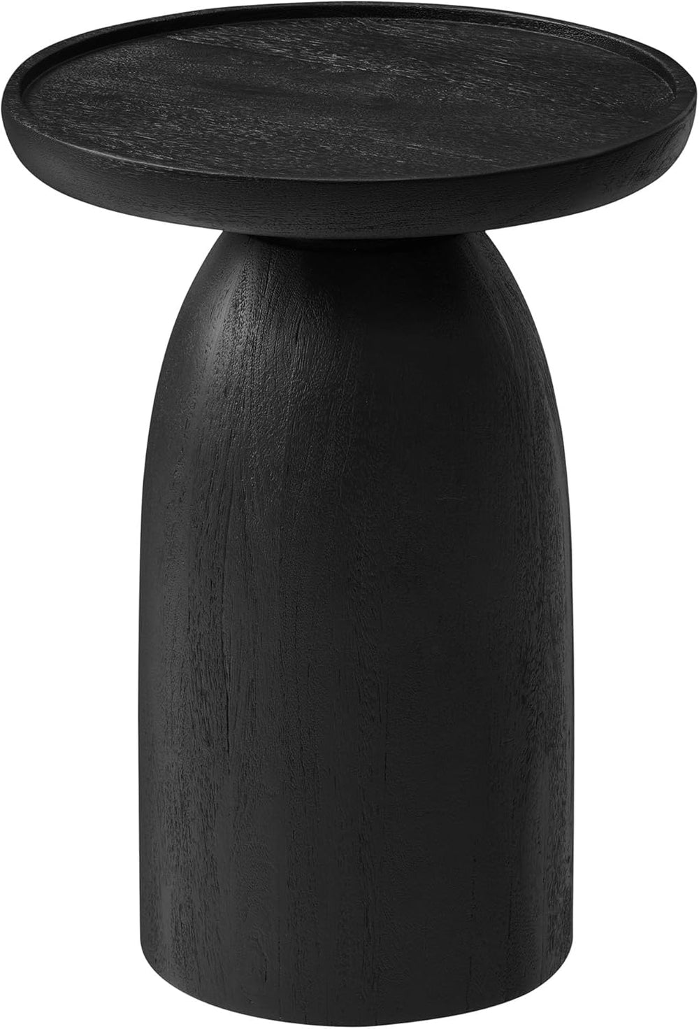 Modway Holloway Solid Mango Wood Side End Table in Black – Contemporary Woode...