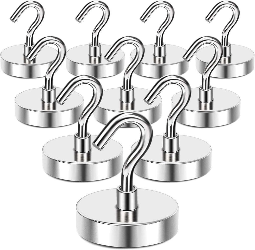 MIKEDE Strong Magnetic Hooks, 120Lbs Heavy Duty Magnetic Hooks for Cruise Cabin, Neodymium Earth Magnets with Hooks for Hanging, Super Metal Industrial Magnetic Hanger for Grill, Cruise, Storage
