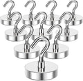 MIKEDE Strong Magnetic Hooks, 120Lbs Heavy Duty Magnetic Hooks for Cruise Cabin, Neodymium Earth Magnets with Hooks for Hanging, Super Metal Industrial Magnetic Hanger for Grill, Cruise, Storage