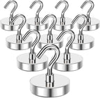 MIKEDE Strong Magnetic Hooks, 120Lbs Heavy Duty Magnetic Hooks for Cruise Cabin, Neodymium Earth Magnets with Hooks for Hanging, Super Metal Industrial Magnetic Hanger for Grill, Cruise, Storage
