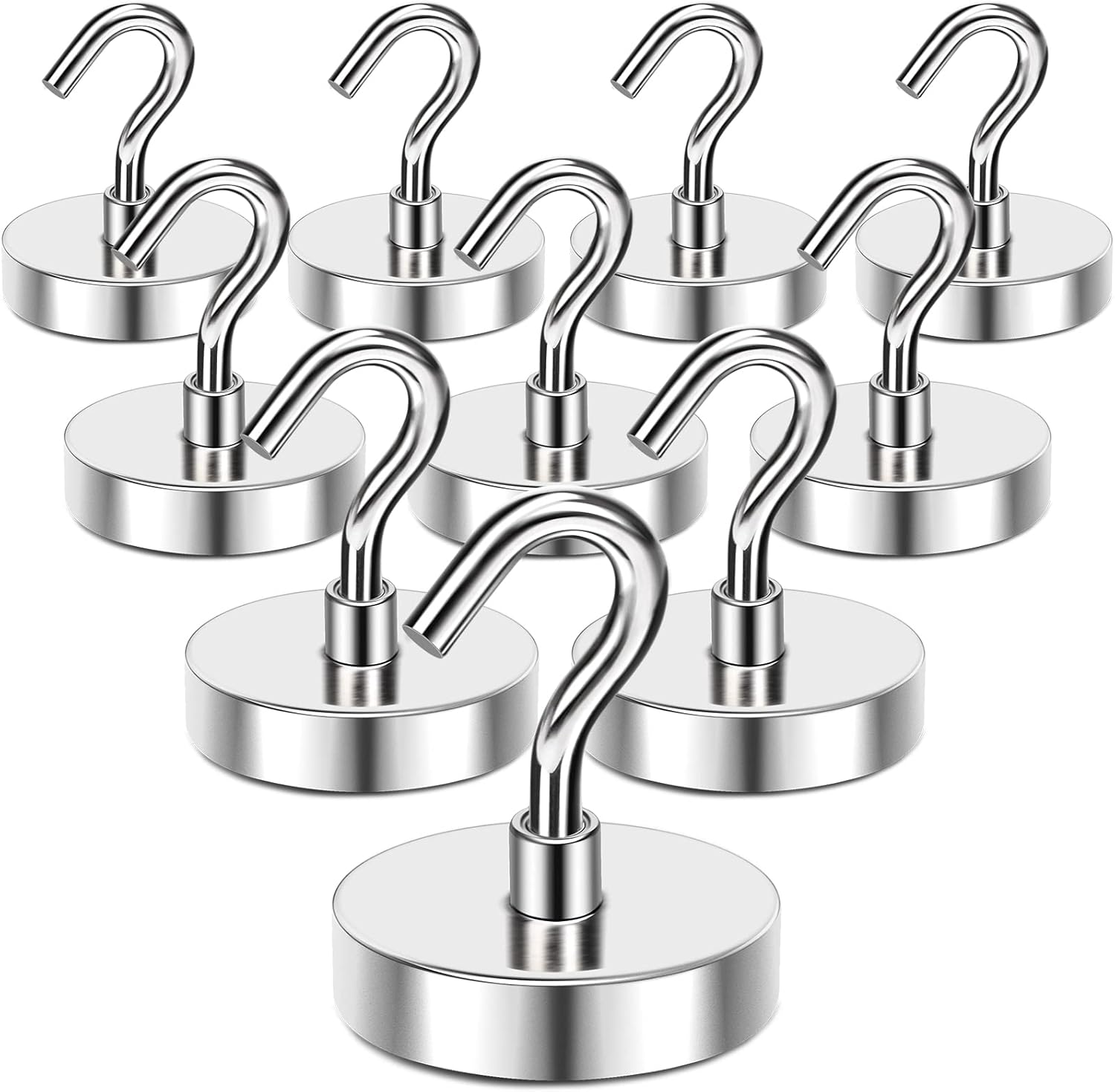 MIKEDE Strong Magnetic Hooks, 120Lbs Heavy Duty Magnetic Hooks for Cruise Cabin, Neodymium Earth Magnets with Hooks for Hanging, Super Metal Industrial Magnetic Hanger for Grill, Cruise, Storage