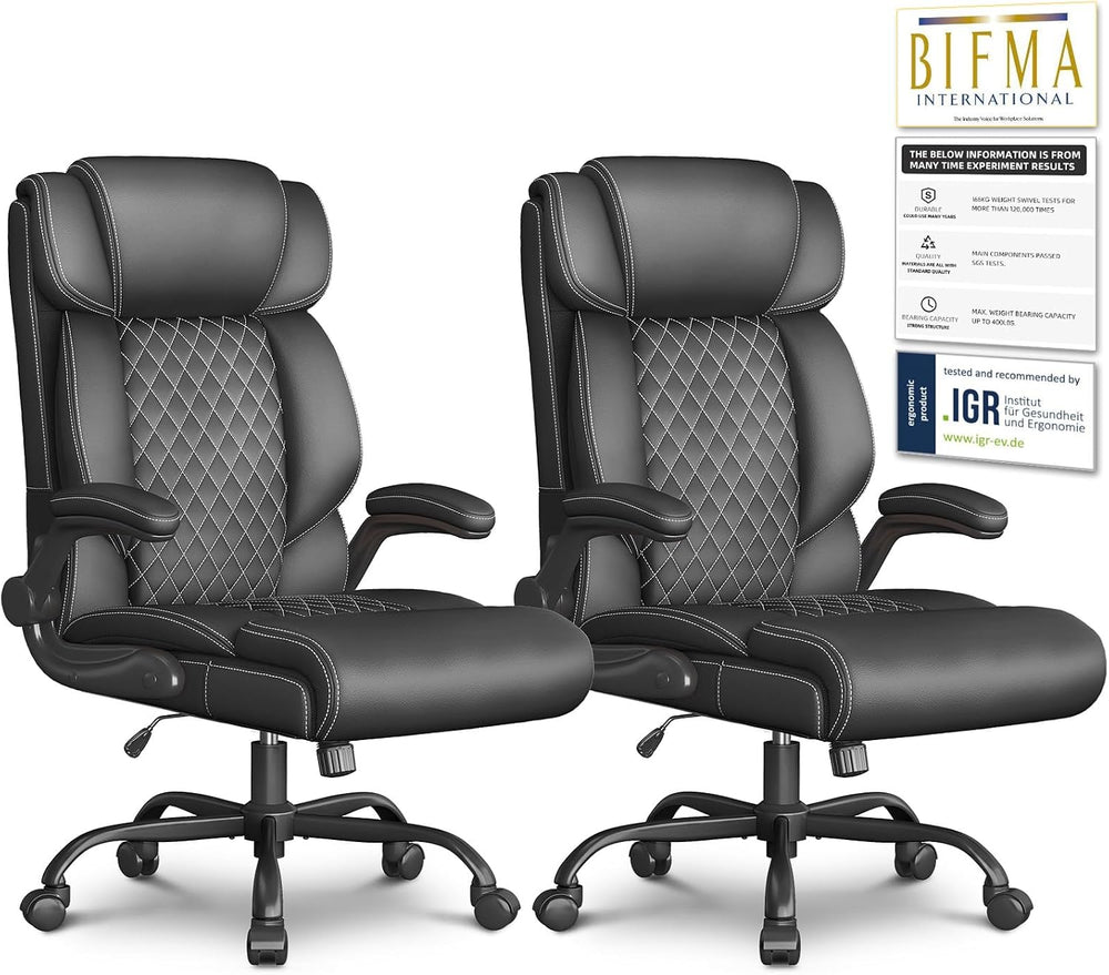 Office Chair-Executive High Back Breathable Big and Tall Office Chair Flip-up...