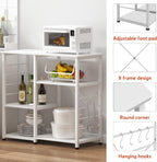 soges 35.4 Inch Kitchen Shelf Baker's Rack Utility Microwave Oven Stand Kitchen Island Storage Cart Rack, White
