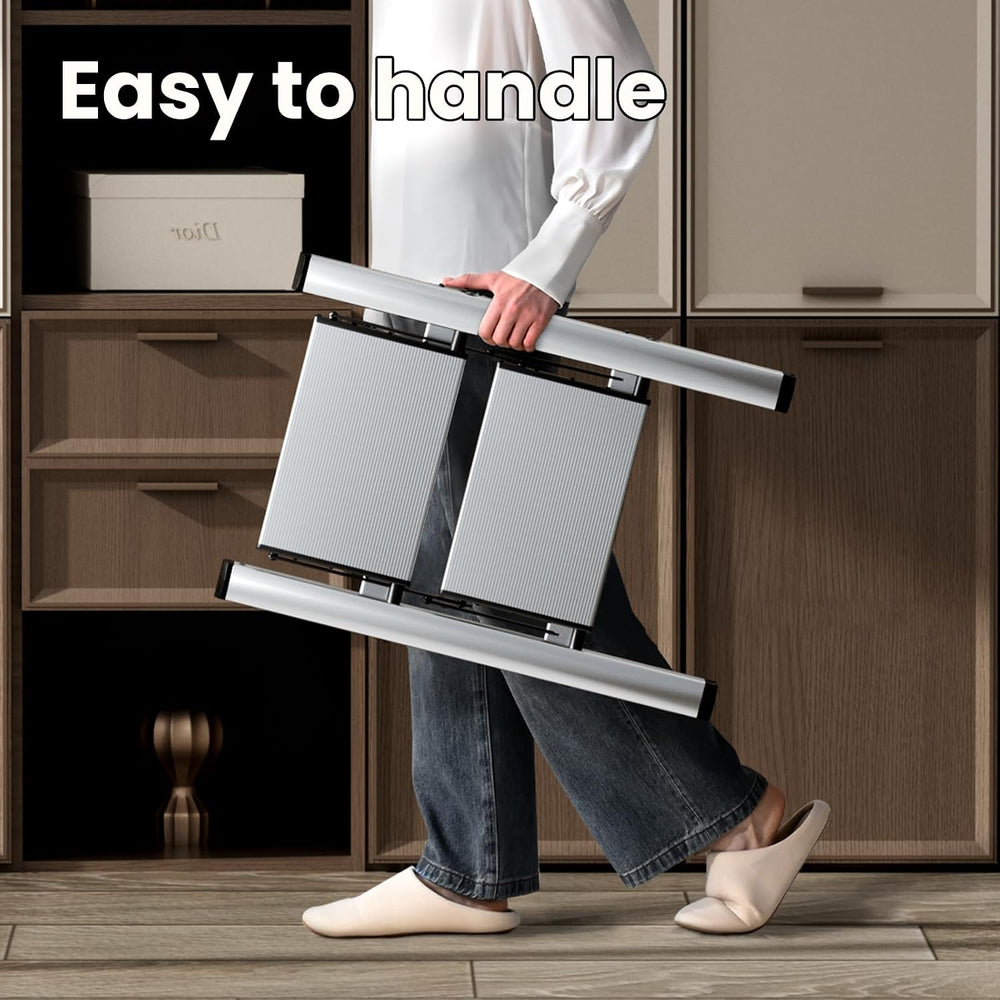 HillhutApex 2 Step Stool Foldable Ladder,Aluminum Step Ladder