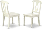 East West Furniture VAKE9-LWH-W 9 Piece Dining Set Includes an Oval Dining Table with Butterfly Leaf and 8 Kitchen Chairs, 40x76 Inch, Linen White