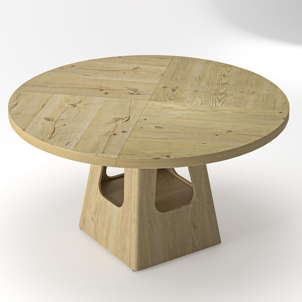 47.24 Inch Round Dining Table for 4-6 Kitchen Dining Table with Storage Shelf...