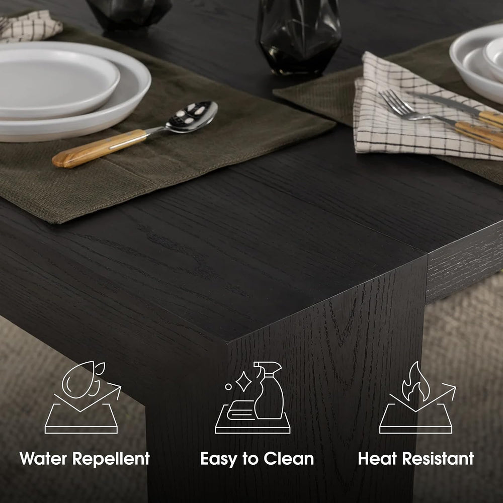 Transformer Table Solid Wood Extendable Dining Table, Black | Seats 2-12, Exp...