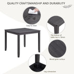 KEIKI 5-Piece Standard Height Dining Table Set with Square Table, 4 Upholstered Curved Backrest Chair, for 4 Person, Modern Style Table Set, Easy Assembly, for Kitchen, Dining Room, Black+Beige