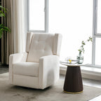 CANMOV Swivel Rocker Recliner Chair, Nursery Glider Chair, Nursery Rocking Chairs, Manual Reclining Chair, White
