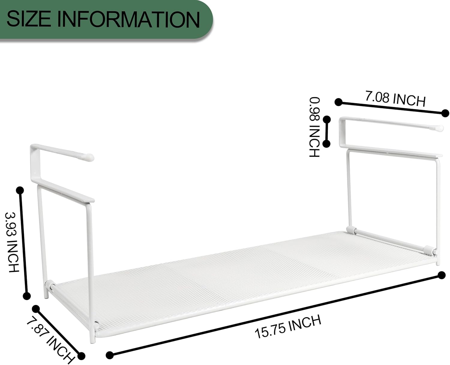 Foldable Metal Under Cabinet Organizer,Multi-Functional Hanging Storage Rack for Aluminum Foil,Plastic Wrap,Kitchen Wipes,Space-Saving,Tool-Free Install,Rust-Resistant,Ideal for Kitchen (White)