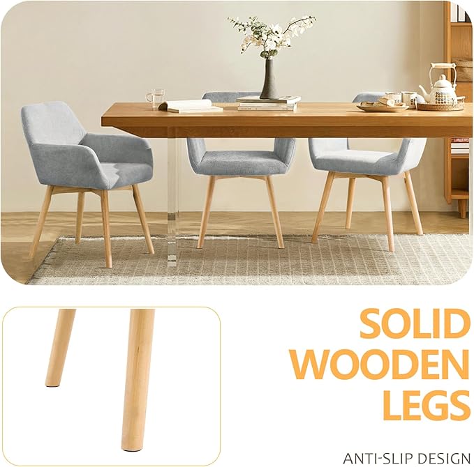 Mid Century Modern Dining Chairs Set of 6 & 4 & 2 Comfy Accent Chair ...
