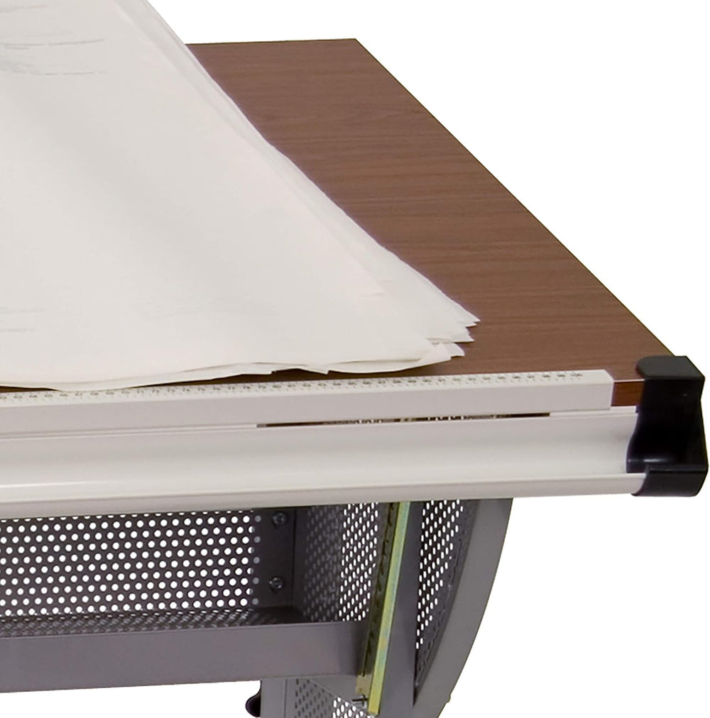 EMMA + OLIVER Adjustable Drawing and Drafting Table with Pewter Frame | Adjus...
