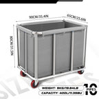 Commercial Laundry Cart on Wheels, 11.35 Bushels Large Laundry Roller, Heavy Duty Stainless Steel, Gray-10