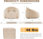 Giant Bean Bag Chair, Oversized BeanBag Couch for Adults, Large Bean Bag Sofa Chair with Filler, Shell-Shaped Floor Chair Soft & Cozy Couch with Back Support for Bedroom Living Room Dorm Apartment