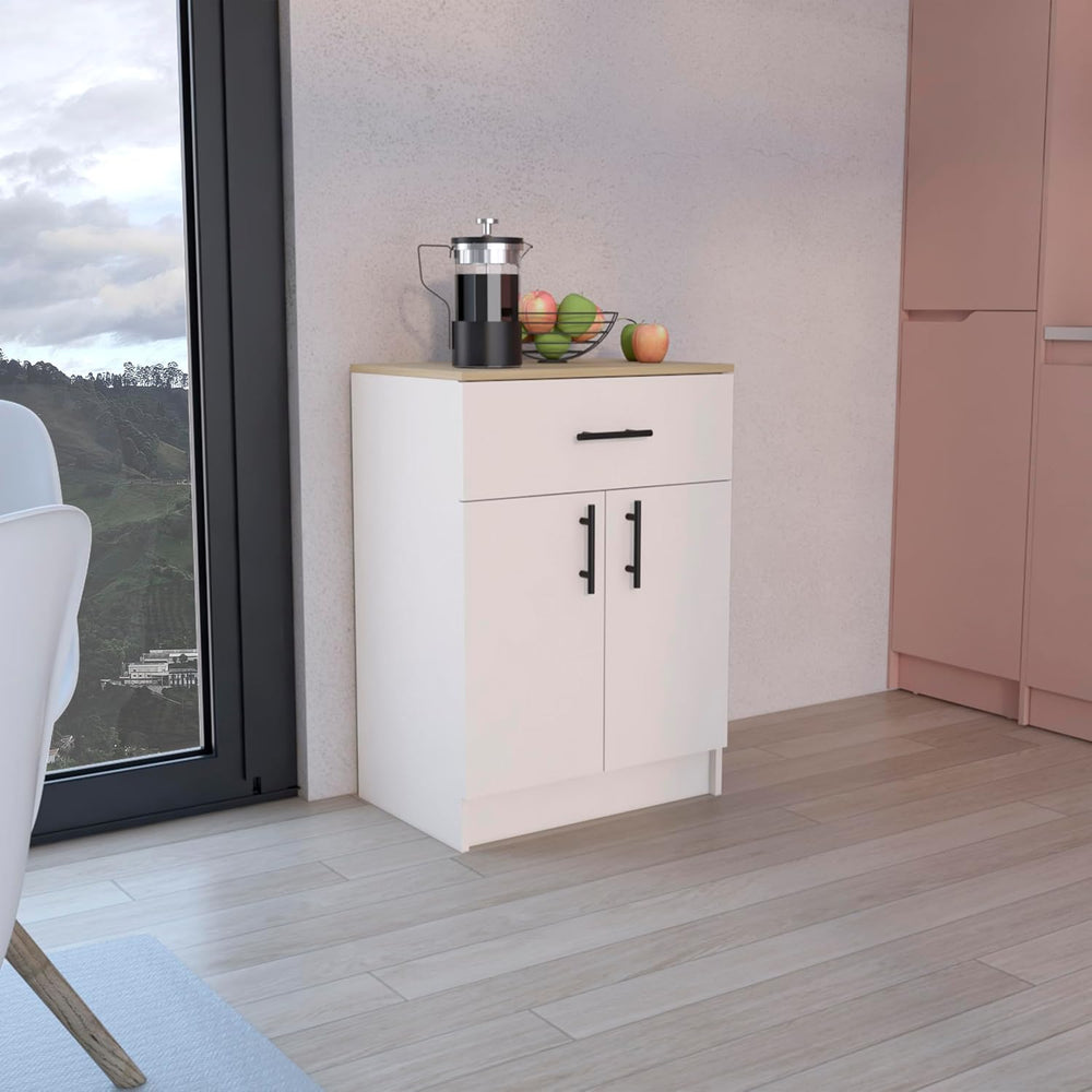 Multistorage Pantry Cabinet, One Drawer, Two Interior Shelves Ivory - Natural...
