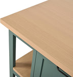 Christopher Knight Home Aaron 58" Kitchen Island with Storage, Modern Island Table for Kitchen, Storage Cabinet with Open Shelves, Wooden Kitchen Prep Table, Coffee Station Cabinet, Green+Natural