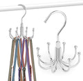 ZEDODIER Purse Hanger Organizer for Closet, Rotatable Sturdy Purses Holder Holds 8 Bags, Metal Space Saving Closet Organizers and Storage, Silver