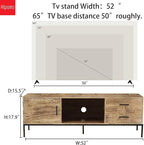 TV Stand for 55/60 Inch TV, Modern Wood Entertainment Center with Storage, 52" Media Console Table with 2 Drawers & Door Cabinet, Television Stands for Living Room & Bedroom (Rustic Brown)