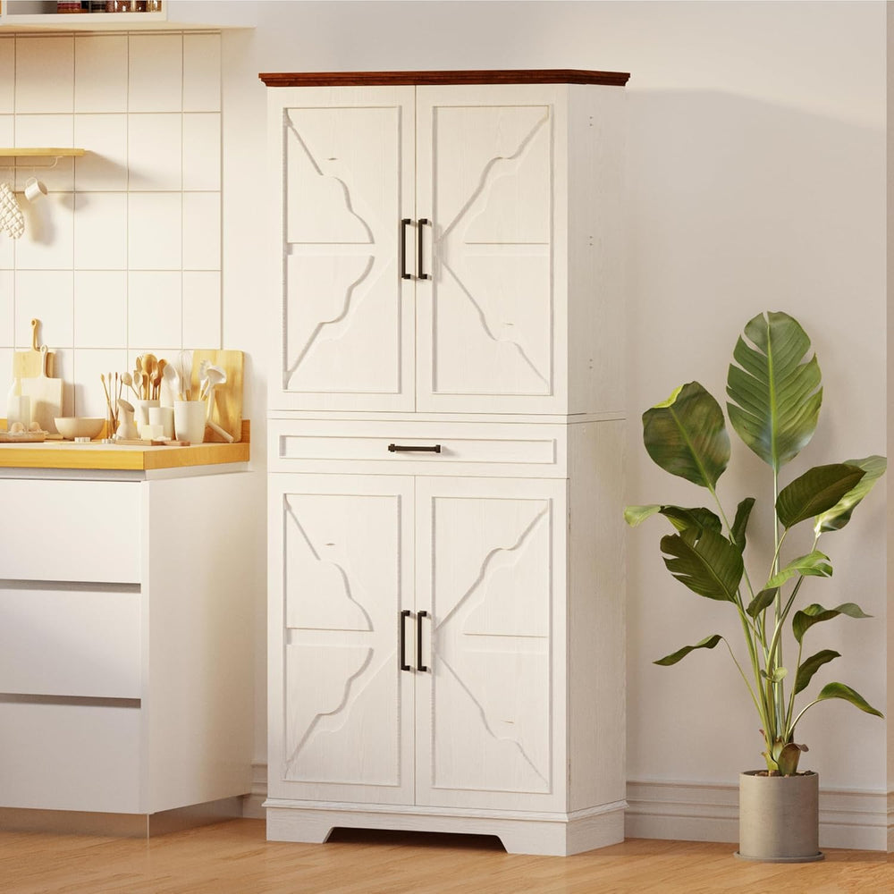 IRONCK Farmhouse Pantry Cabinet, 72" Tall Kitchen Storage Cabinet, Frees...