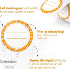Canning Labels Dissolvable Stickers for Mason Jars and More (2" Round 200/roll) Canning Supplies Washes Off in Seconds Like Magic - Jar Labels Homemade Jam, Jelly, and More (Orange)