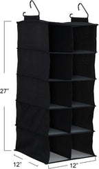 Household Essentials 10 Pocket Hanging Shoe Closet Organizer with Hooks