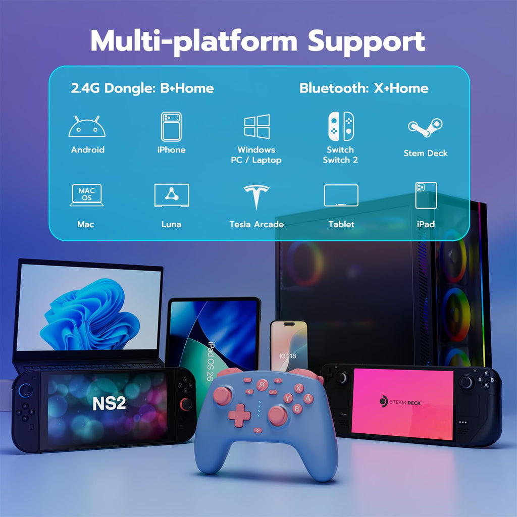 ISHAKO PC Gaming Controller for Windows/Switch/Switch2, Stem, Luna, MacBook