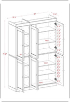 Palace Imports Solid Wood Kitchen Pantry Cabinet - 71.5" Tall, 48.5" Wide - Wooden Storage Cabinet w/ 6 Shaker Doors & 8 Adjustable Shelves - Beige, 100% Renewable Eco-Friendly Wood, Made in Brazil