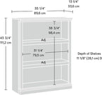Sauder Miscellaneous Storage 3-Shelf Bookcase/ Book shelf, Jamocha Wood finish