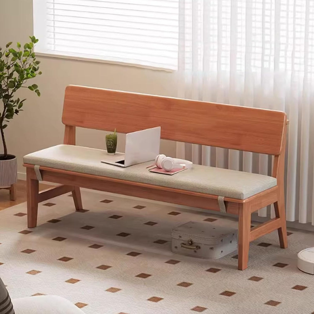 Traditional Wooden Dining Bench, Solid Wood Farmhouse Entryway Bench with Tal...