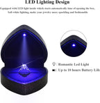 Luxury LED Lighted Ring Box - Heart Shaped Elegant Starry Sky Ring Case for Wedding Rings, Perfect for Engagement, Proposal, Anniversary, Ceremony, and Gift Giving