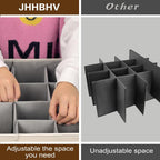 2 Pack Shoe Organizer for Closet with Adjustable Divider Shoe Storage Box | Fits 16-32 Pairs Stackable Foldable Shoe Bin with Clear Cover for Sneaker Boot Heel Sandal Dorm Space Saving Beige and Grey