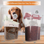 5-7Lbs Small Cat Dog Food Storage Containers BPA Free, Airtight Pet Food Storage Containers with Large Pour Spout/1 Measuring Cup/ 4 Safety Locks and With Folding Bowl (Rose Pink)