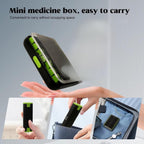 N&S Store 7-Day Pill Organizer, Weekly Medication Storage, Compact, Durable, Portable, Water-Proof, Eco-Friendly, Easy Refill (Black & Rainbow Lid)