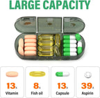 Weekly Pill Organizer 3X a Day, 7 Day Pill Box 3 Times, Portable for Travel Pill Case for Pills/Vitamin/Fish Oil/Medication/Supplements (3x7 Black)