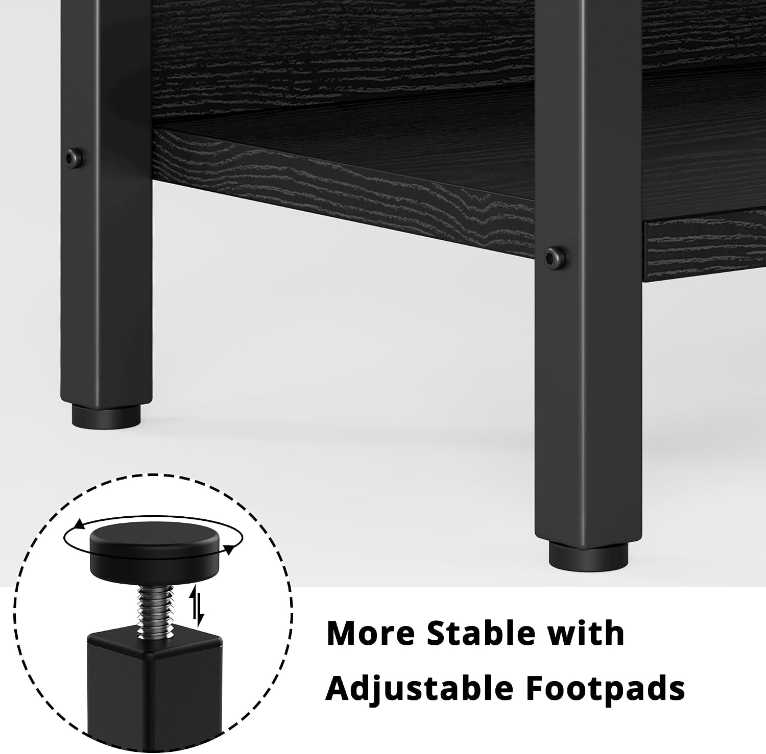 IRONCK Triple Wide 5-Tier Bookshelf with Metal Frame, Vintage Black | Back Panels Prevent Items from Falling, Sturdy Metal Frame Construction, Suitable for Living Room, Home Office