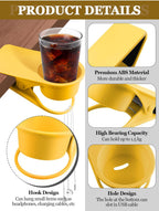 Kalolary Drinking Cup Holder Clip- Chair and Table Bottle Cup Stand The DIY Glass Clamp Storage Saucer Clip Water Coffee Mug Holder Saucer Clip Design for Home & Office, Yellow