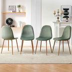 NORDICANA Set of 4 Dining Kitchen Mid-Century Modern Chairs with Metal Legs and Velvet Cushion for Living Room Kitchen Small Space, Dusty Sage Green